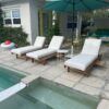 Set of Three (3) Teak Chaise Loungers with Sunbrella Cushions - Image 4