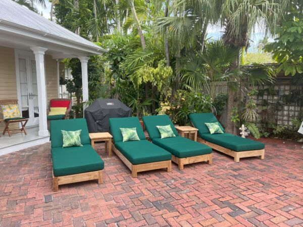 Teak Hollywood Chaise Lounger with Sunbrella Cushions - Image 3